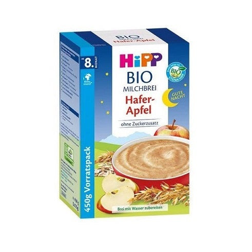 HiPP Organic Good-Night-Milk porridge oat-apple from the 8th month, 3 Pack (3x450g/3x15.9 oz) Formula Vita