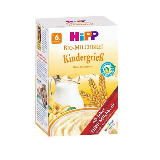 HiPP Organic milk porridge children's semolina from the 6th month, 3 Pack (3x450g/3x15.9 oz) Formula Vita